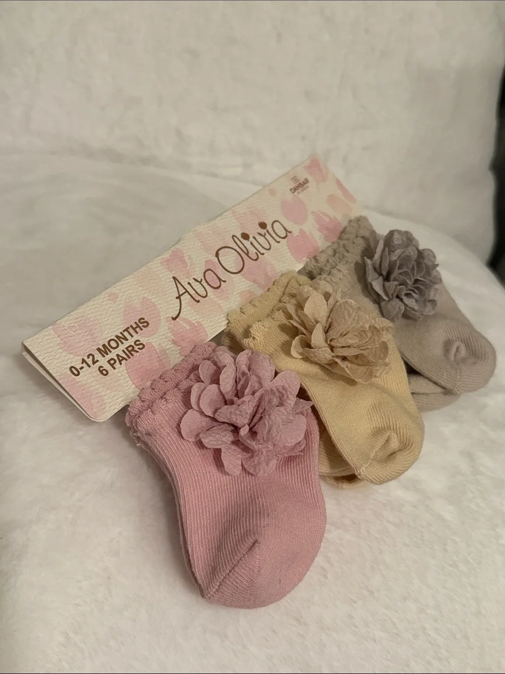 Ava Olivia NWT 6 pk Baby Girl Flower Bow Socks Boutique Booties NEW!